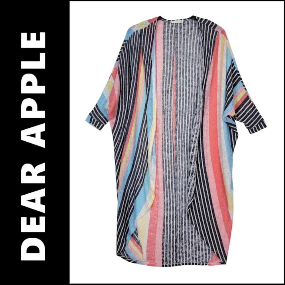 Dear Apple Women Casual Formal Open Front Sheer Long Cardigan Size Medium
